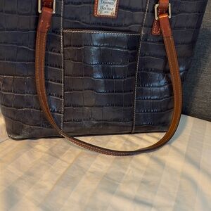 Dooney & Bourke Black Croc Embossed Tote Bag